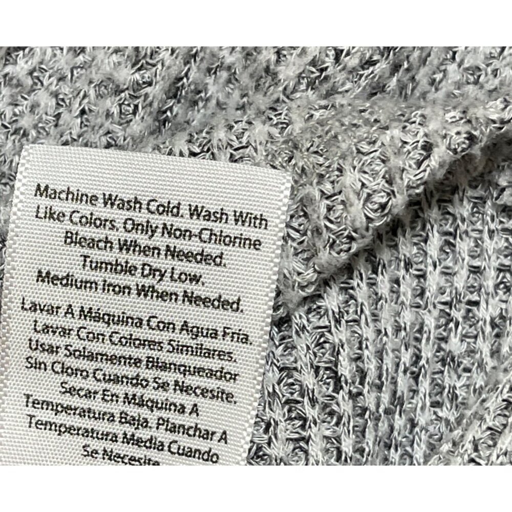 Time & Tru Waffle Knit Tunic Top Cowl Neck Grey Size XL Extra Large Lounge Shirt - Picture 6 of 6
